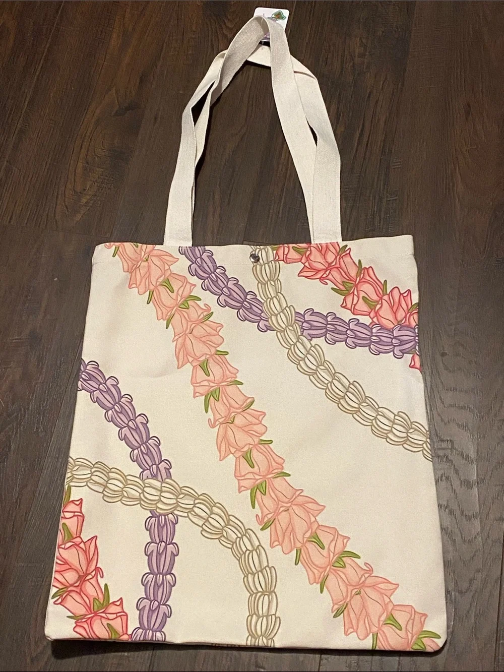 NWT Island Sense Canvas Floral Print Tote Bag 🩶🖤